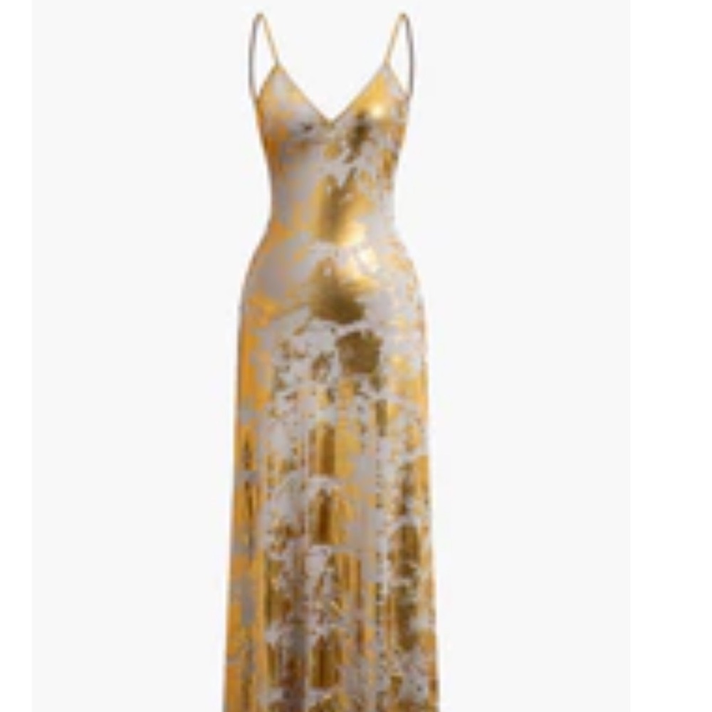 Glamorous Gold and Silver Maxi Dress
